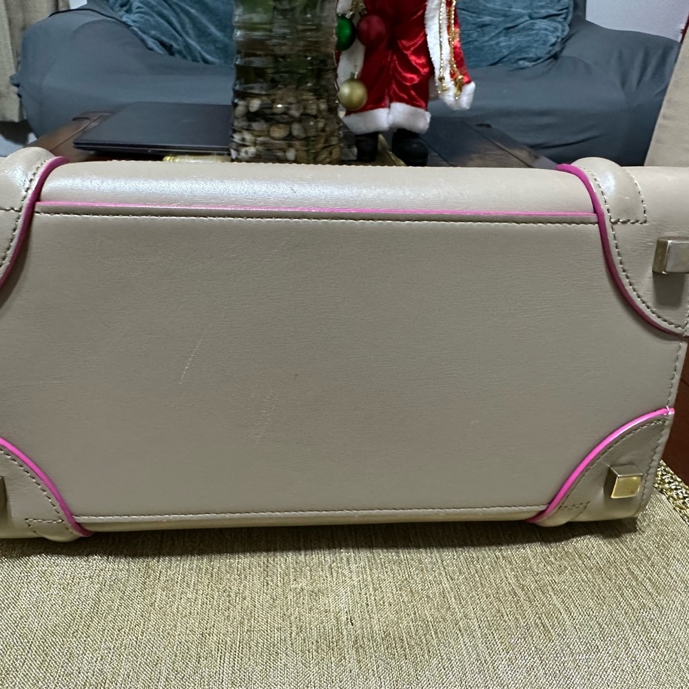 Celine Smooth Calfskin Micro Luggage Beige & Pink - Picture 3 of 8